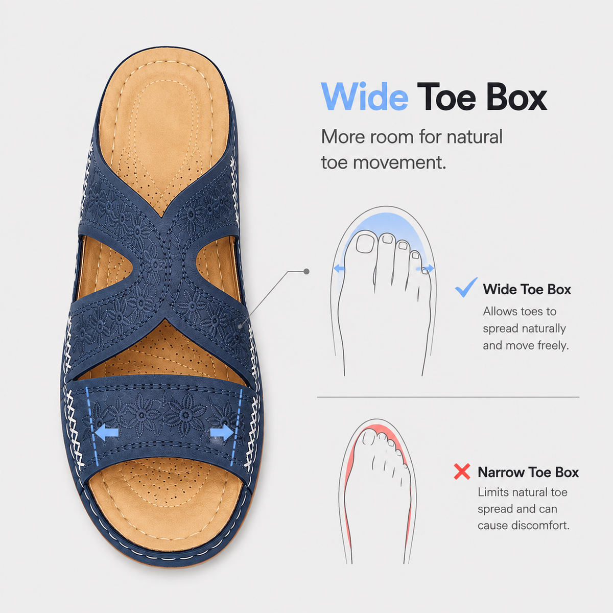 Orthopedic Ladies Shoes Wedge Open Toe