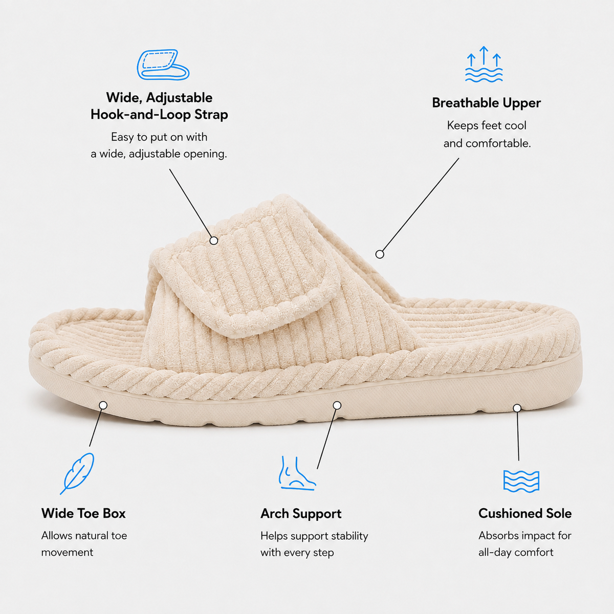 Fashion Orthopedic Shoes Corduroy Open Toe