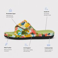 Orthopedic House Shoes Open Toe Floral Print