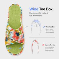Orthopedic House Shoes Open Toe Floral Print