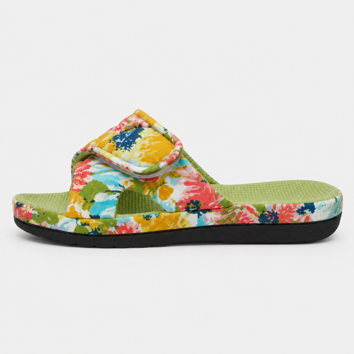 Orthopedic House Shoes Open Toe Floral Print
