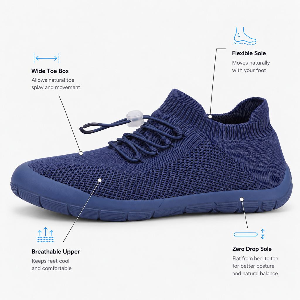 Orthopedic Polyester Barefoot Shoes With Wide Toe Box