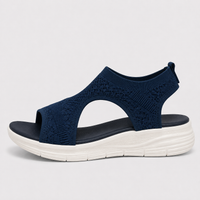 Women's Knitted Mesh Wedge Sandals, Slip-On Open Toe