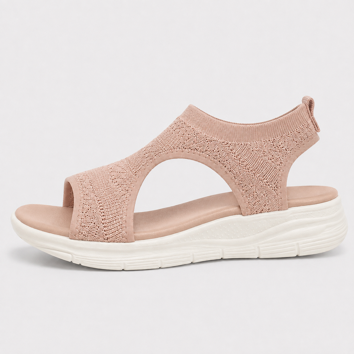 Women's Knitted Mesh Wedge Sandals, Slip-On Open Toe