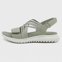 Women's Green Open-Toe Wedge Platform Sandals