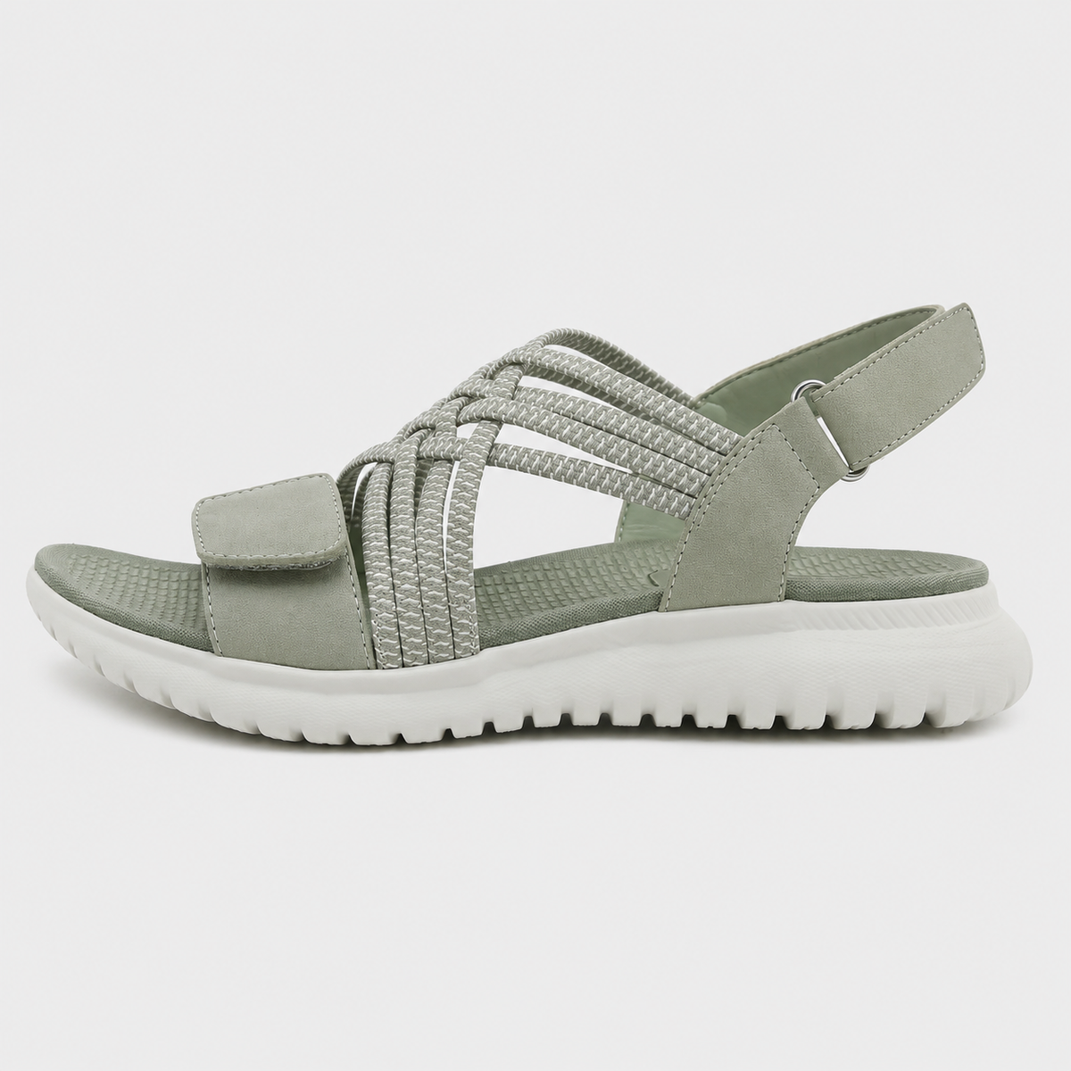 Women's Green Open-Toe Wedge Platform Sandals