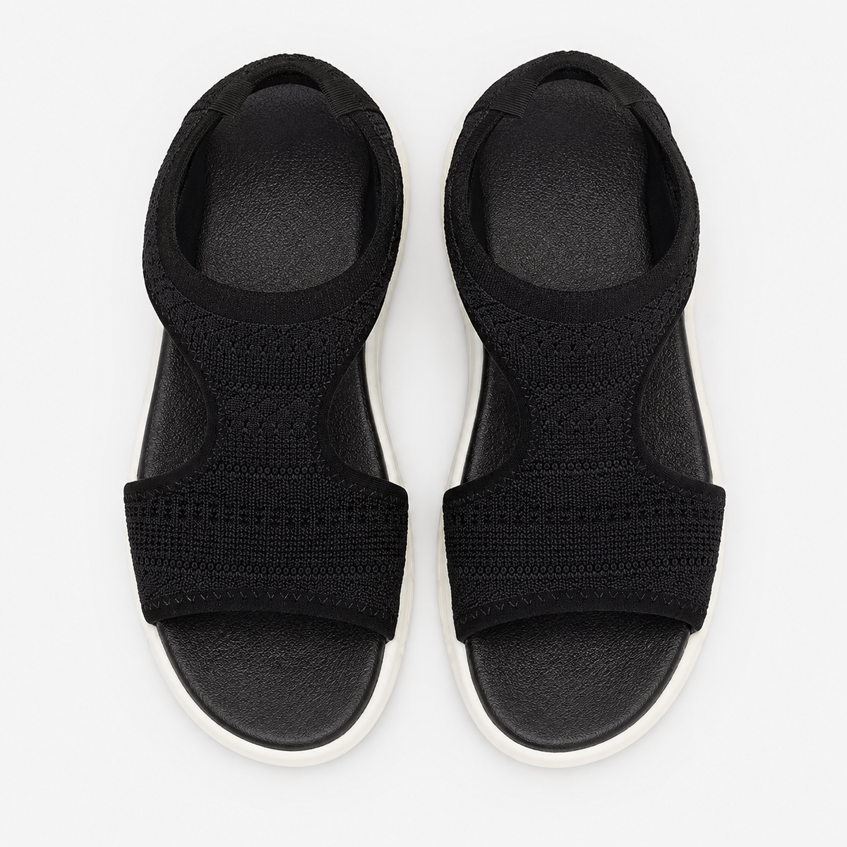 Women's Knitted Mesh Wedge Sandals, Slip-On Open Toe