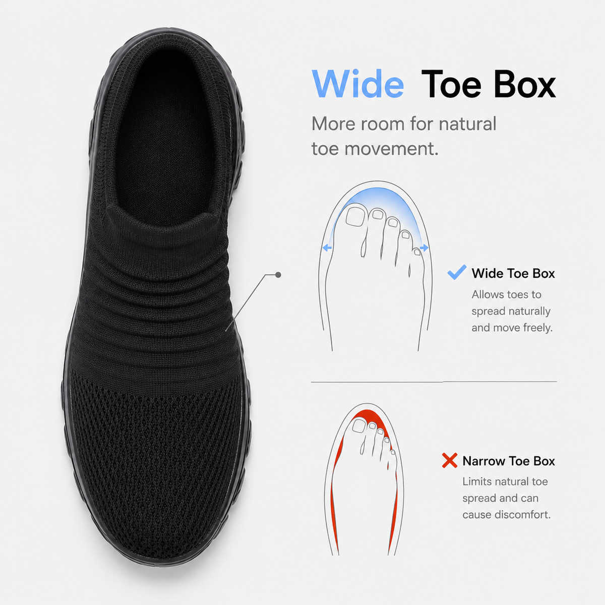 Women'S Orthopedic Shoes Uk Slip-On Air Cushion