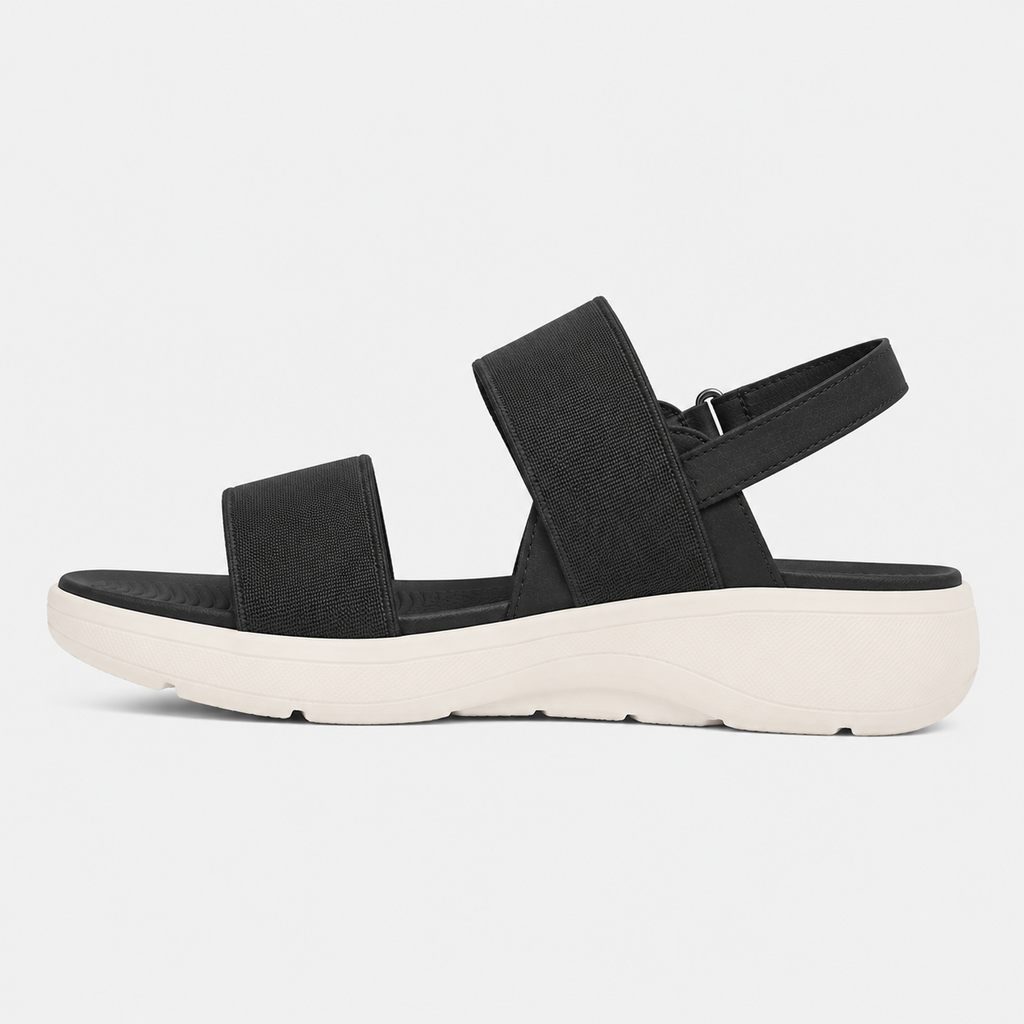 Women's Green Platform Wedge Sport Sandals with Hook-and-Loop Back Strap