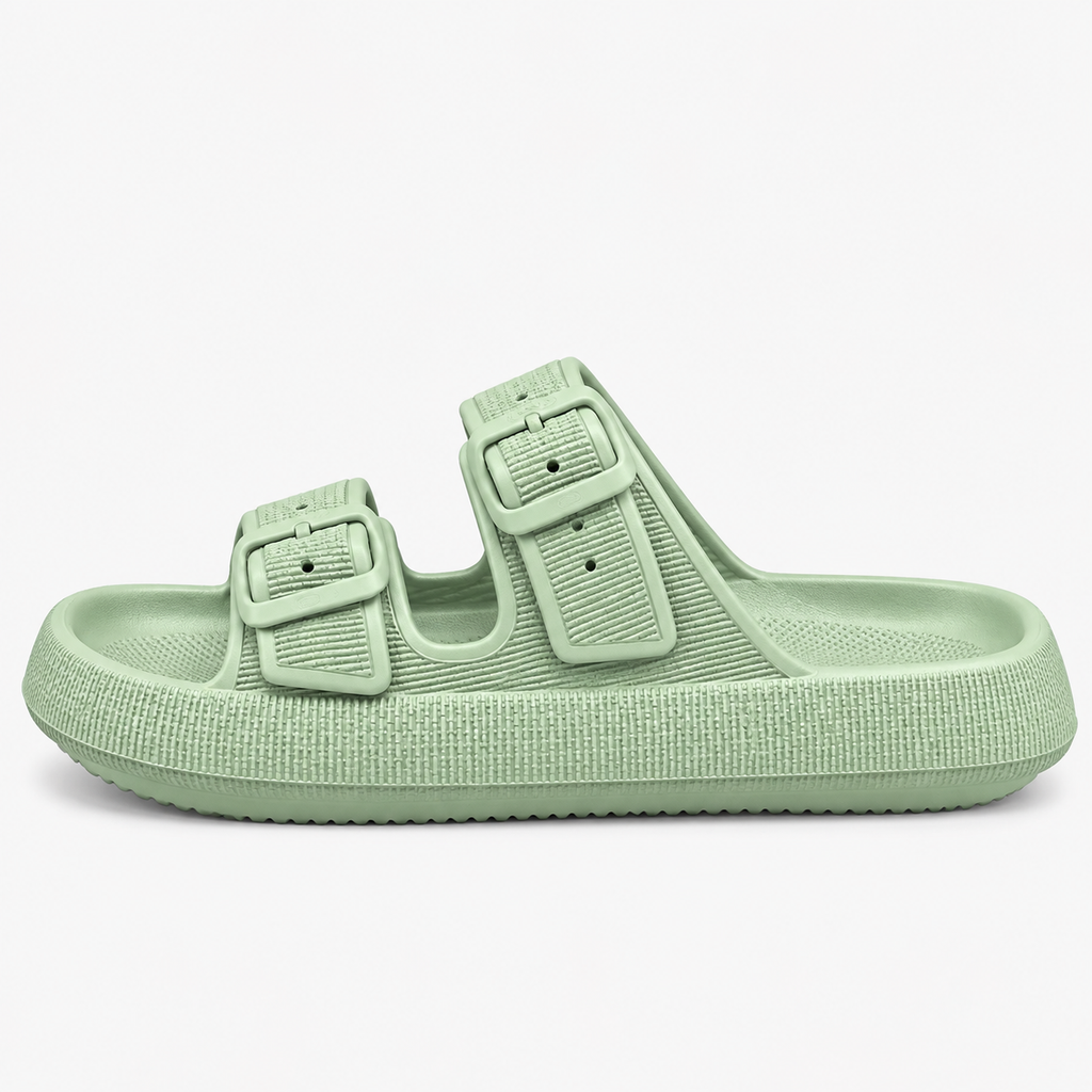 EVA Double Buckle Platform Slides