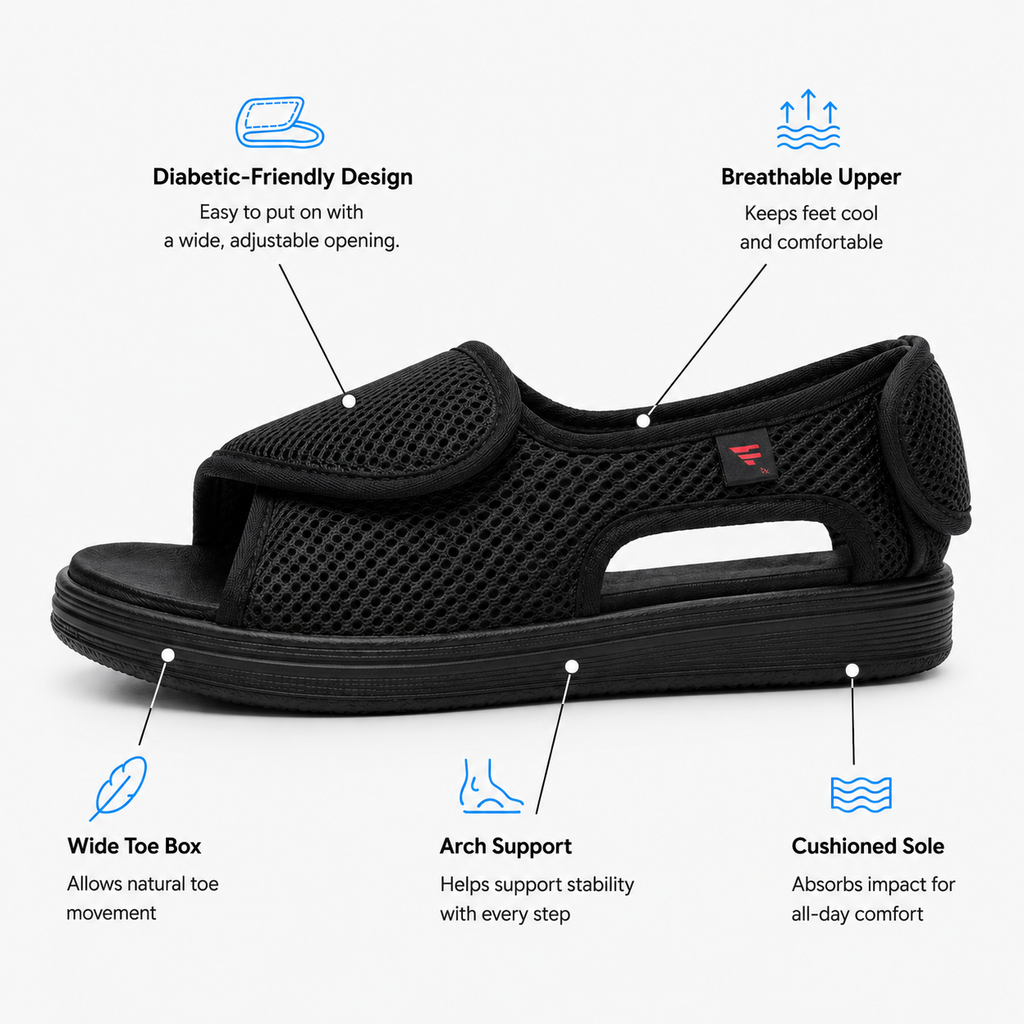Wide Fit Diabetic Shoes for Swollen Feet
