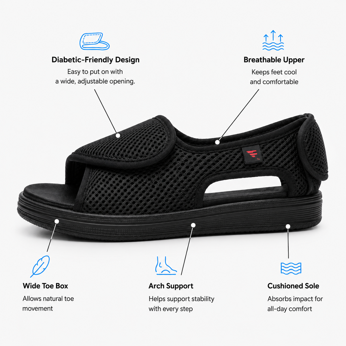 Wide Fit Diabetic Shoes for Swollen Feet