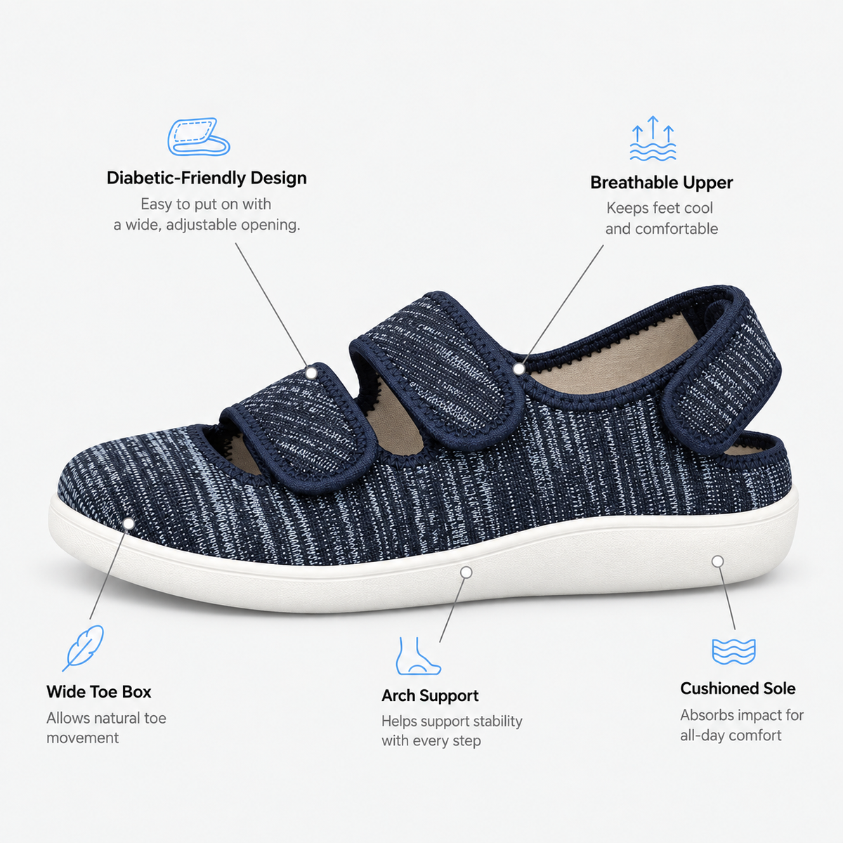 Orthopedic Shoes Wide Toe Diabetic