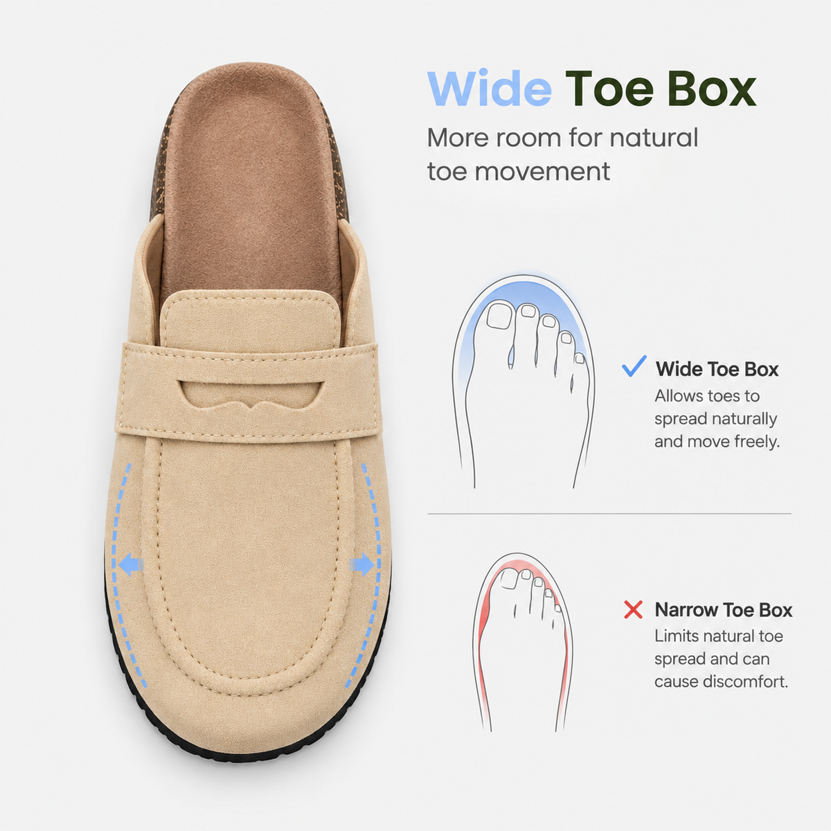 Orthopedic Shoes Faux Suede Cork Sole