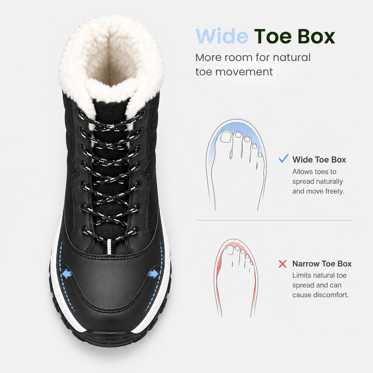 Women's Plush-Lined Wedge Platform Snow Boots