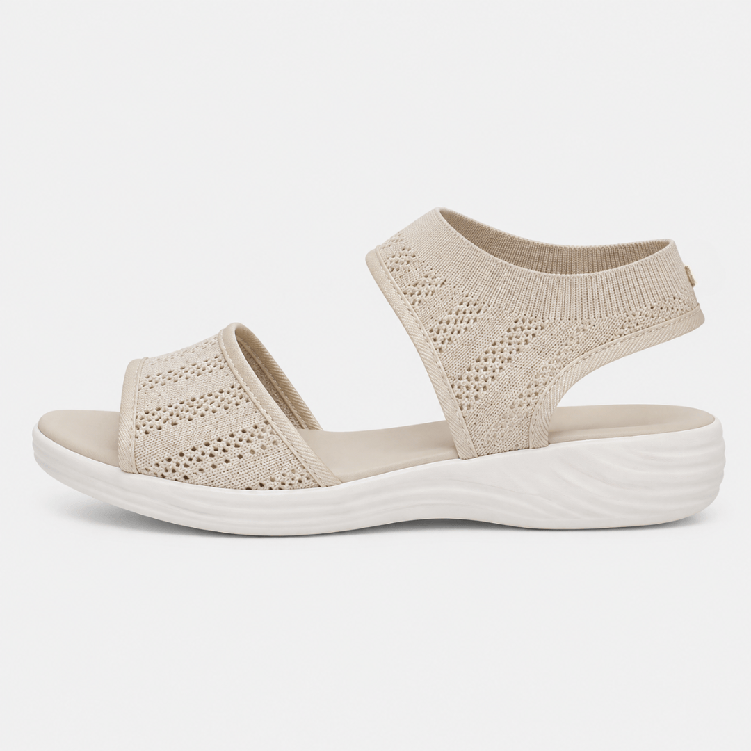 MyOrhtopedicFit Women's Grey Mesh Woven Flat Sports Sandals