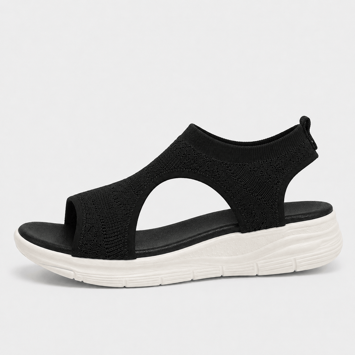 MyOrhtopedicFit Women's Knitted Mesh Wedge Sandals, Slip-On Open Toe