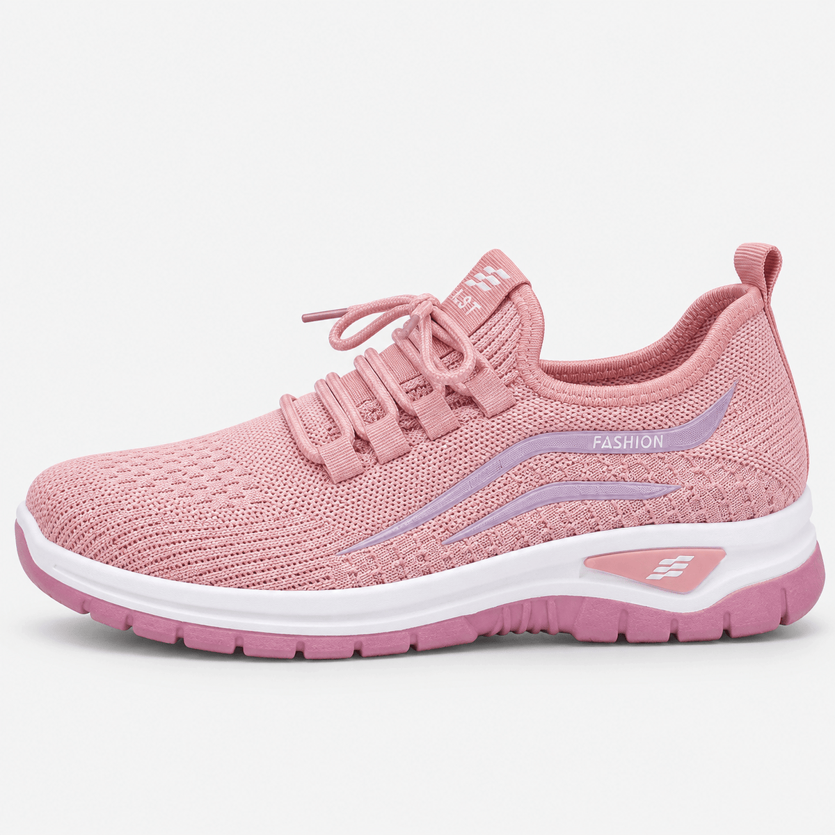 MyOrhtopedicFit Women's Pink Knit Mesh Platform Sneakers