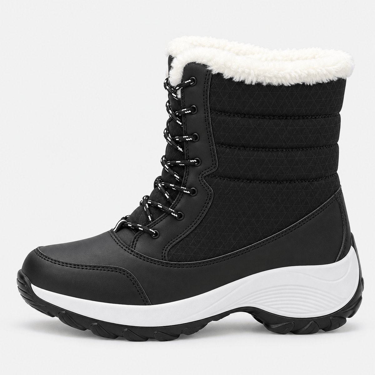 MyOrhtopedicFit Women's Plush-Lined Wedge Platform Snow Boots