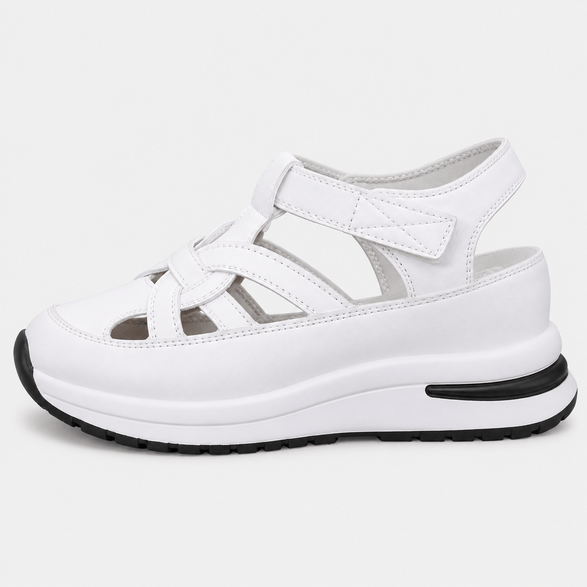 MyOrhtopedicFit Women's White Hollow Out Platform Wedge Sandals