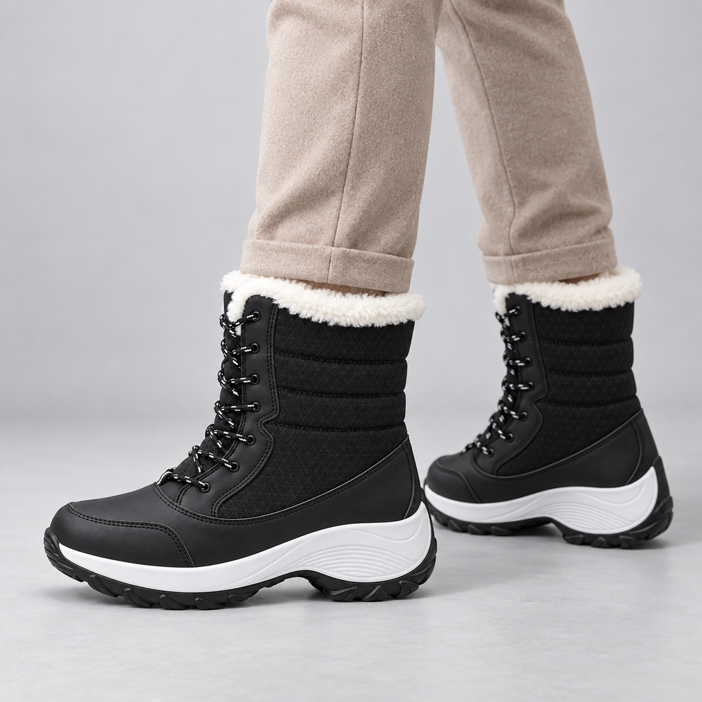 Women's Plush-Lined Wedge Platform Snow Boots