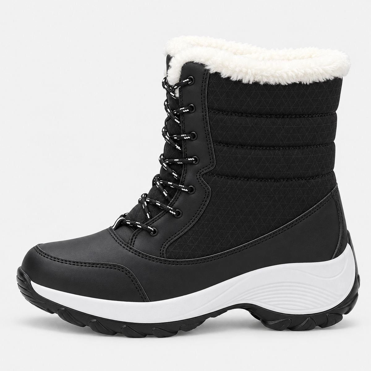 Women's Plush-Lined Wedge Platform Snow Boots