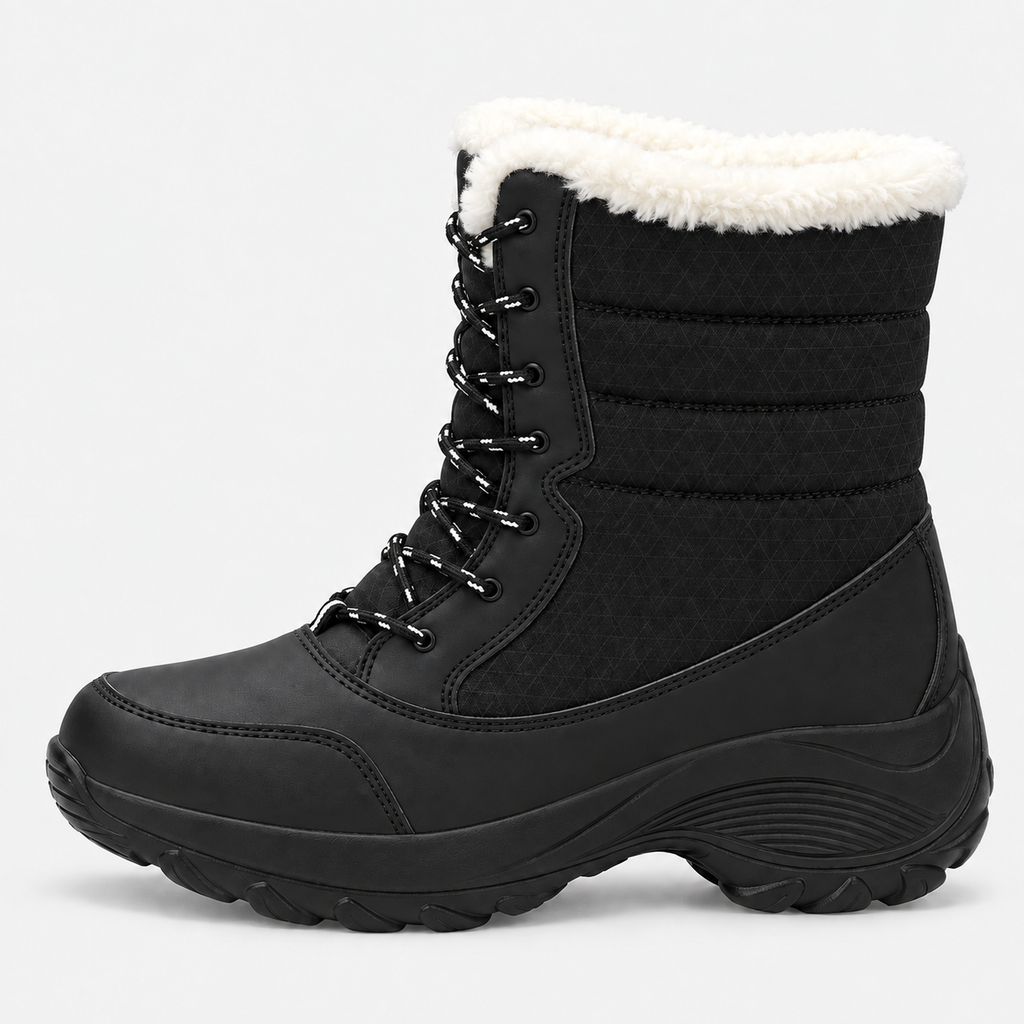 Women's Plush-Lined Wedge Platform Snow Boots