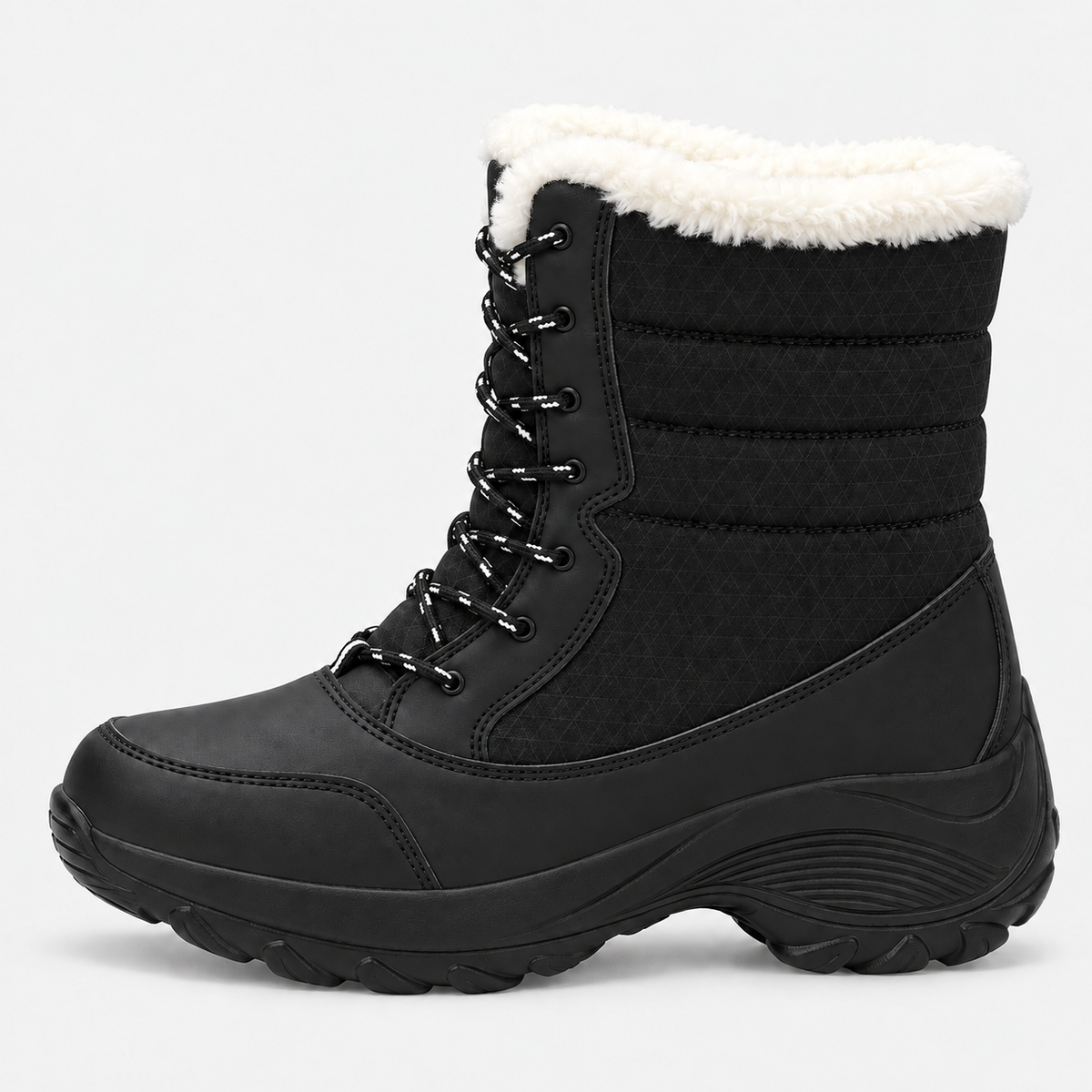 Women's Plush-Lined Wedge Platform Snow Boots